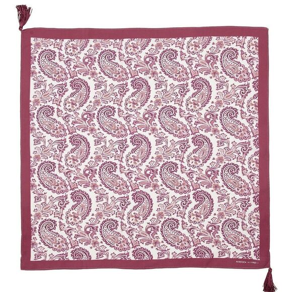 REBECCA MINKOFF Women’s Paisley Tassel Bandana Scarf in Berry Multi Color - Picture 3 of 5